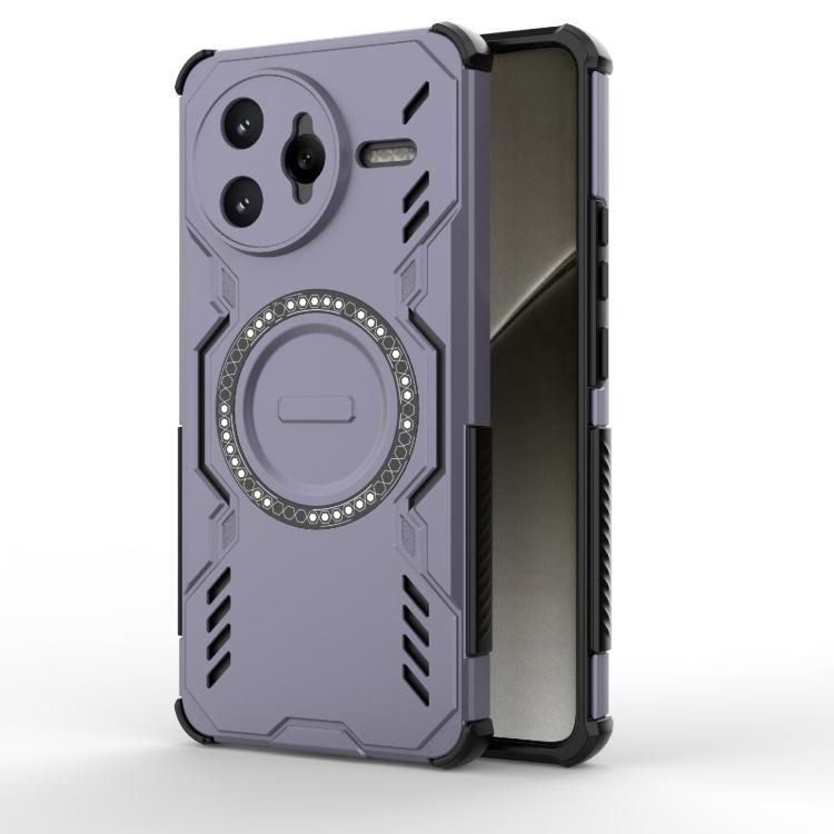 

For Redmi K80 Pro 5G Butterfly Armor MagSafe Magnetic Ring Shockproof Phone Case(Purple)