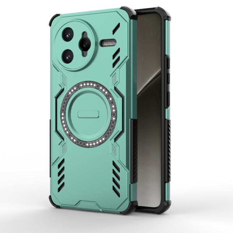 

For Redmi K80 Pro 5G Butterfly Armor MagSafe Magnetic Ring Shockproof Phone Case(Light Green)