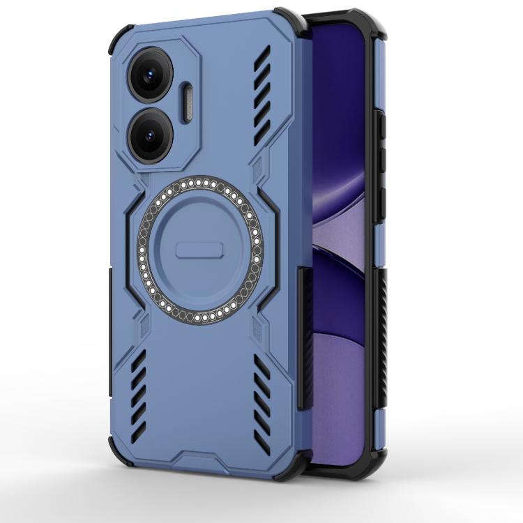 

For Redmi Turbo 4 Pro 5G Butterfly Armor MagSafe Magnetic Ring Shockproof Phone Case(Blue)