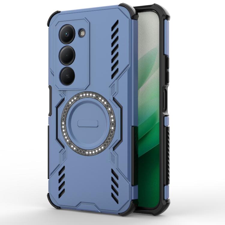 

For Redmi 15 5G Global / 15 4G SEA Butterfly Armor MagSafe Magnetic Ring Shockproof Phone Case(Blue)