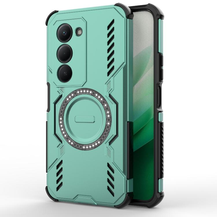 

For Redmi 15 5G Global / 15 4G SEA Butterfly Armor MagSafe Magnetic Ring Shockproof Phone Case(Light Green)