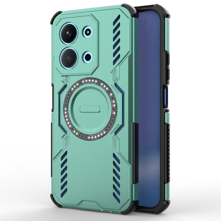 

For Redmi 15C 5G / 4G EU 173mm Butterfly Armor MagSafe Magnetic Ring Shockproof Phone Case(Light Green)