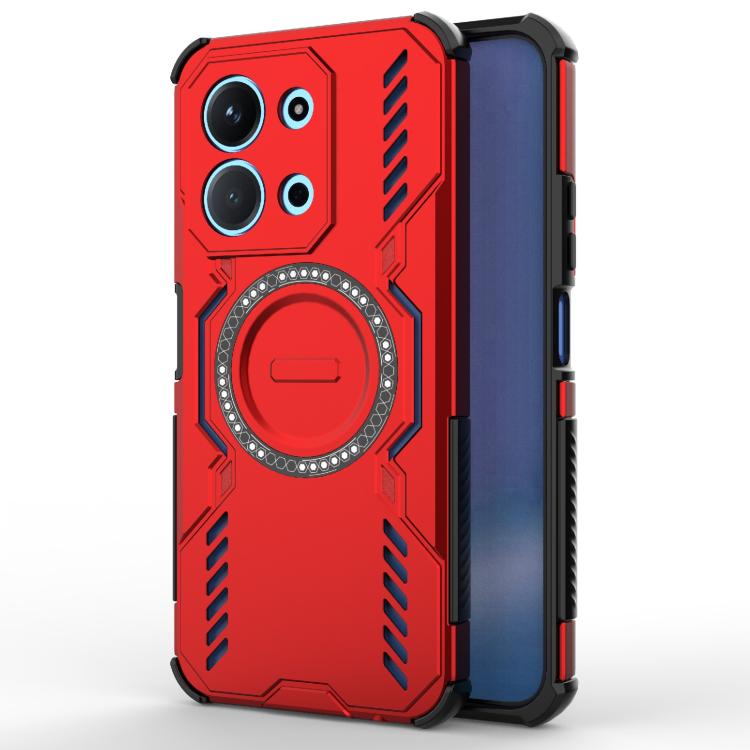 

For Redmi 15C 5G / 4G EU 173mm Butterfly Armor MagSafe Magnetic Ring Shockproof Phone Case(Red)