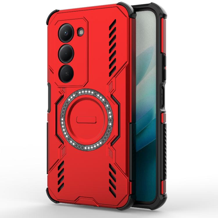 

For Redmi 15 5G / 4G EU 171mm Butterfly Armor MagSafe Magnetic Ring Shockproof Phone Case(Red)