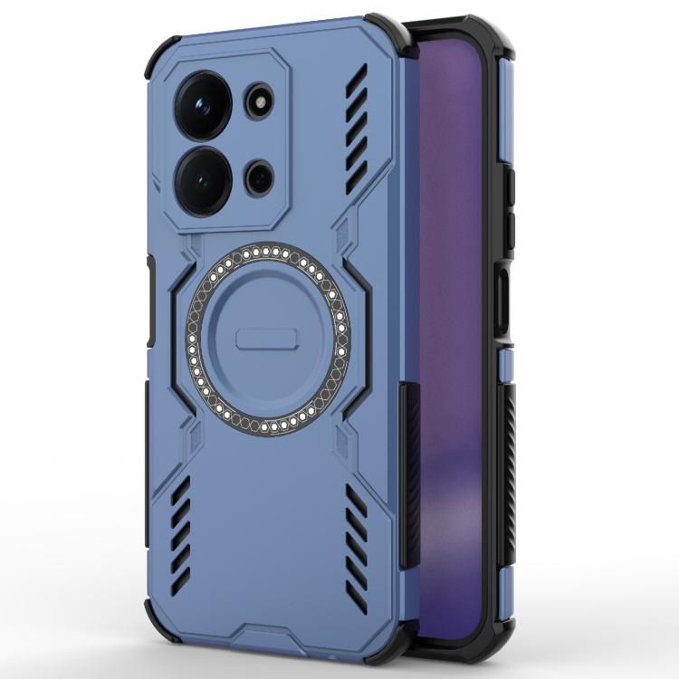 

For Redmi 15C 5G / 4G Global 171mm Butterfly Armor MagSafe Magnetic Ring Shockproof Phone Case(Blue)