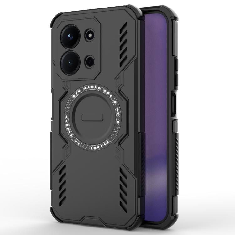 

For Redmi 15C 5G / 4G Global 171mm Butterfly Armor MagSafe Magnetic Ring Shockproof Phone Case(Black)