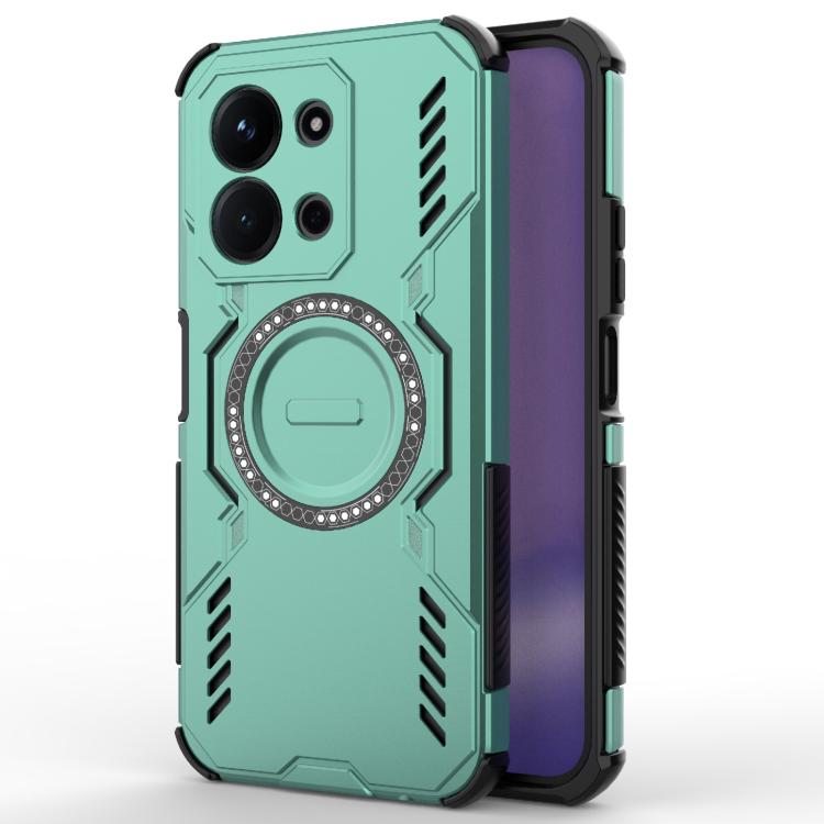 

For Redmi 15C 5G / 4G Global 171mm Butterfly Armor MagSafe Magnetic Ring Shockproof Phone Case(Light Green)