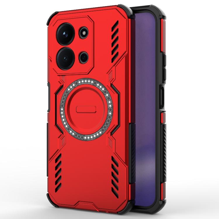 

For Redmi 15C 5G / 4G Global 171mm Butterfly Armor MagSafe Magnetic Ring Shockproof Phone Case(Red)