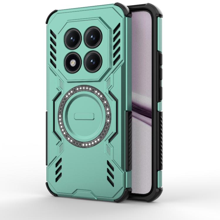 

For Redmi Note 15 5G Global 164mm Butterfly Armor MagSafe Magnetic Ring Shockproof Phone Case(Light Green)