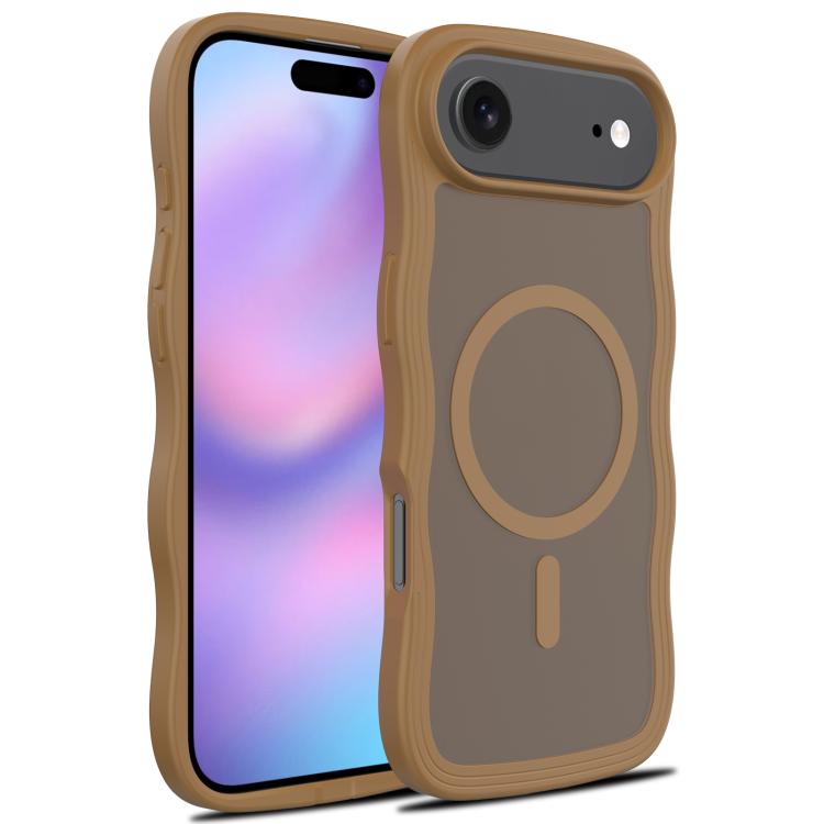 

For iPhone 17 Air Skin Feel Wave Texture MagSafe Phone Case(Brown)