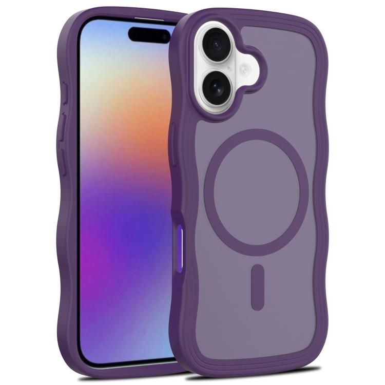 

For iPhone 17 Skin Feel Wave Texture MagSafe Phone Case(Purple)