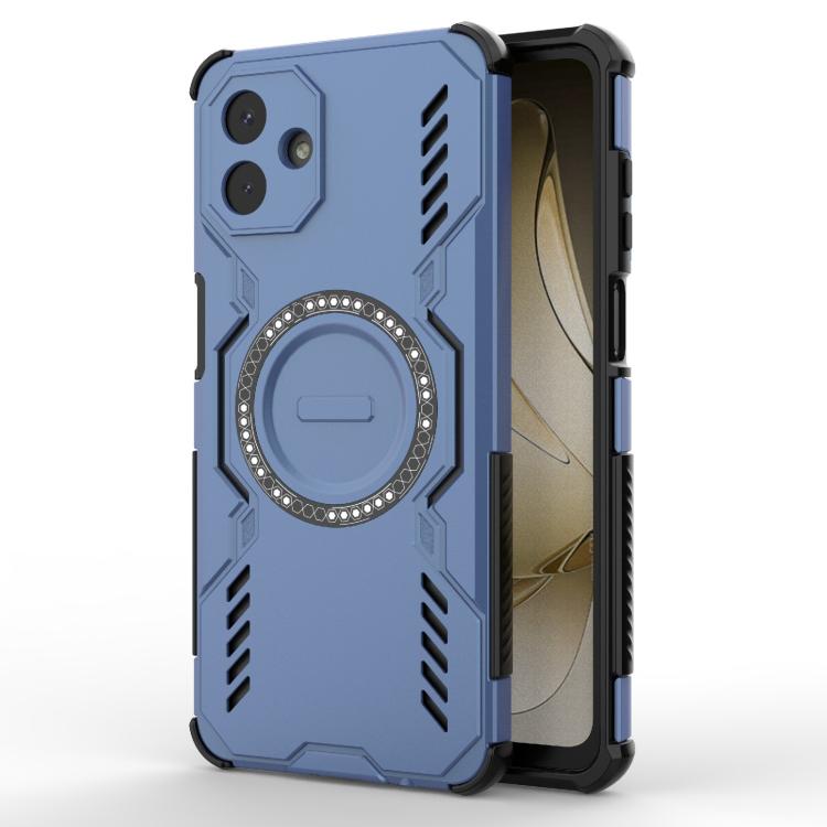 

For Samsung Galaxy A07 4G Butterfly Armor MagSafe Magnetic Ring Shockproof Phone Case(Blue)