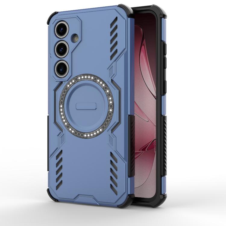 

For Samsung Galaxy S24 FE 5G Butterfly Armor MagSafe Magnetic Ring Shockproof Phone Case(Blue)