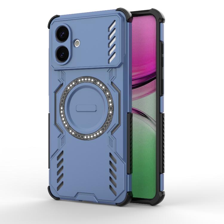 

For Samsung Galaxy S26 Edge 5G Butterfly Armor MagSafe Magnetic Ring Shockproof Phone Case(Blue)