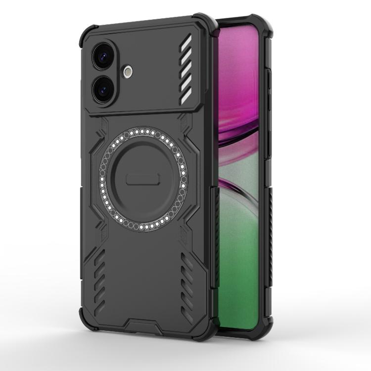 

For Samsung Galaxy S26 Edge 5G Butterfly Armor MagSafe Magnetic Ring Shockproof Phone Case(Black)