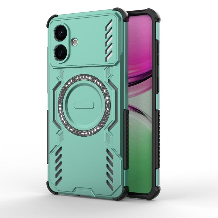 

For Samsung Galaxy S26 Edge 5G Butterfly Armor MagSafe Magnetic Ring Shockproof Phone Case(Light Green)