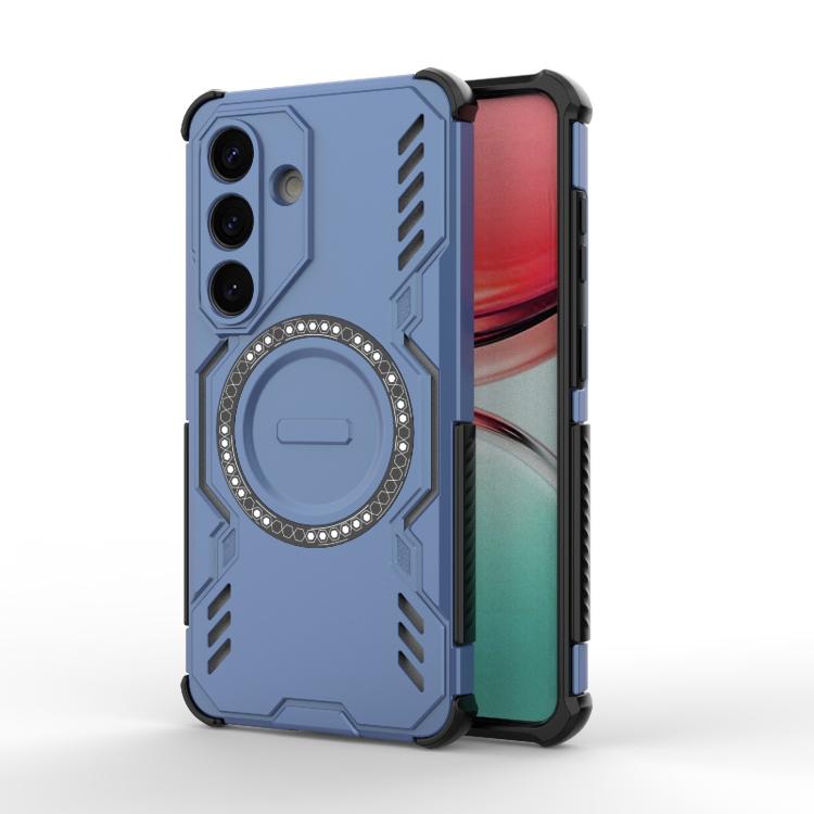 

For Samsung Galaxy S26 Pro 5G Butterfly Armor MagSafe Magnetic Ring Shockproof Phone Case(Blue)