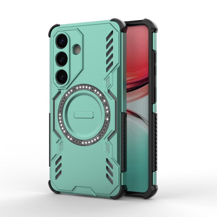 

For Samsung Galaxy S26 Pro 5G Butterfly Armor MagSafe Magnetic Ring Shockproof Phone Case(Light Green)