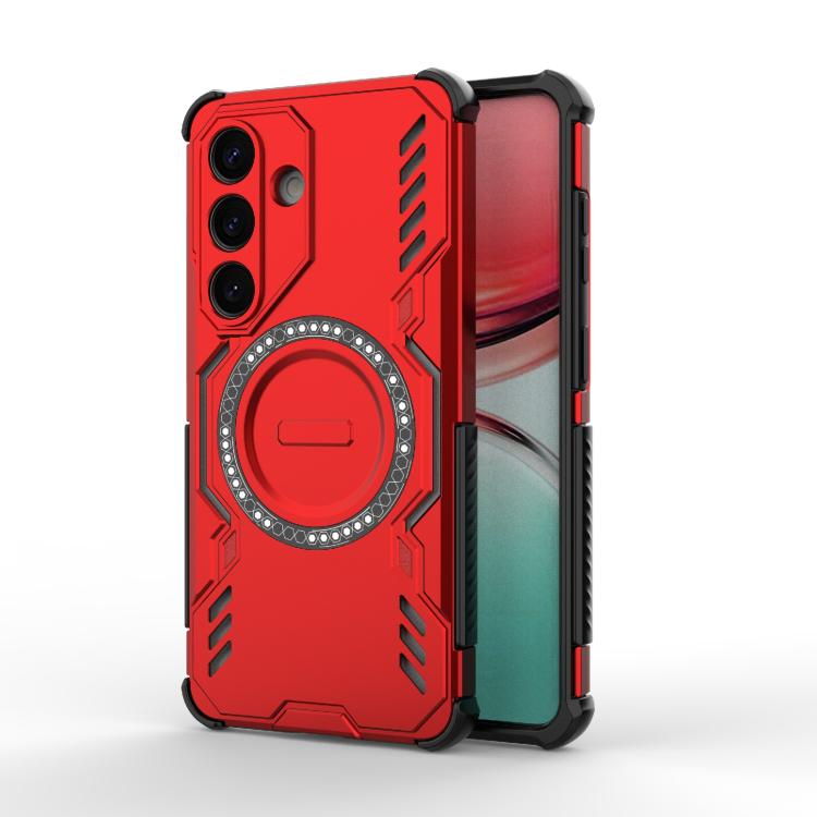 

For Samsung Galaxy S26 Pro 5G Butterfly Armor MagSafe Magnetic Ring Shockproof Phone Case(Red)