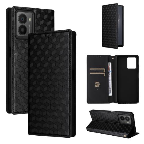 

For HMD Fusion Cubic Grid Texture Flip Leather Phone Case(Black)
