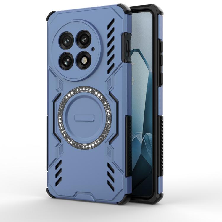 

For OnePlus 13 5G Butterfly Armor MagSafe Magnetic Ring Shockproof Phone Case(Blue)