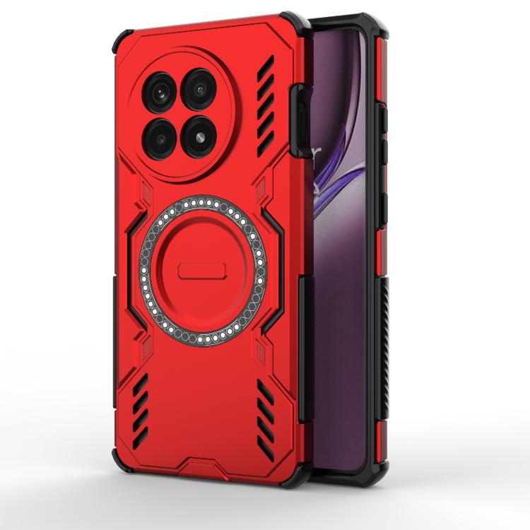 

For OnePlus Ace 5 / Ace 5 Pro / 13R Butterfly Armor MagSafe Magnetic Ring Shockproof Phone Case(Red)