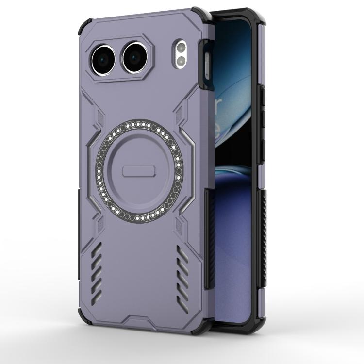 

For OnePlus Nord 4 5G Global Butterfly Armor MagSafe Magnetic Ring Shockproof Phone Case(Purple)