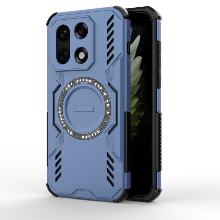 

For OnePlus 15 Butterfly Armor MagSafe Magnetic Ring Shockproof Phone Case(Blue)