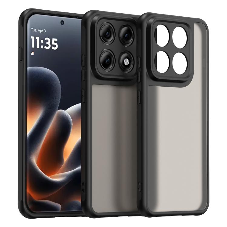 For Motorola Edge 70 Pro+ 5G Fan Dun Series TPU Hybrid PC Frosted Phone Case(Black)