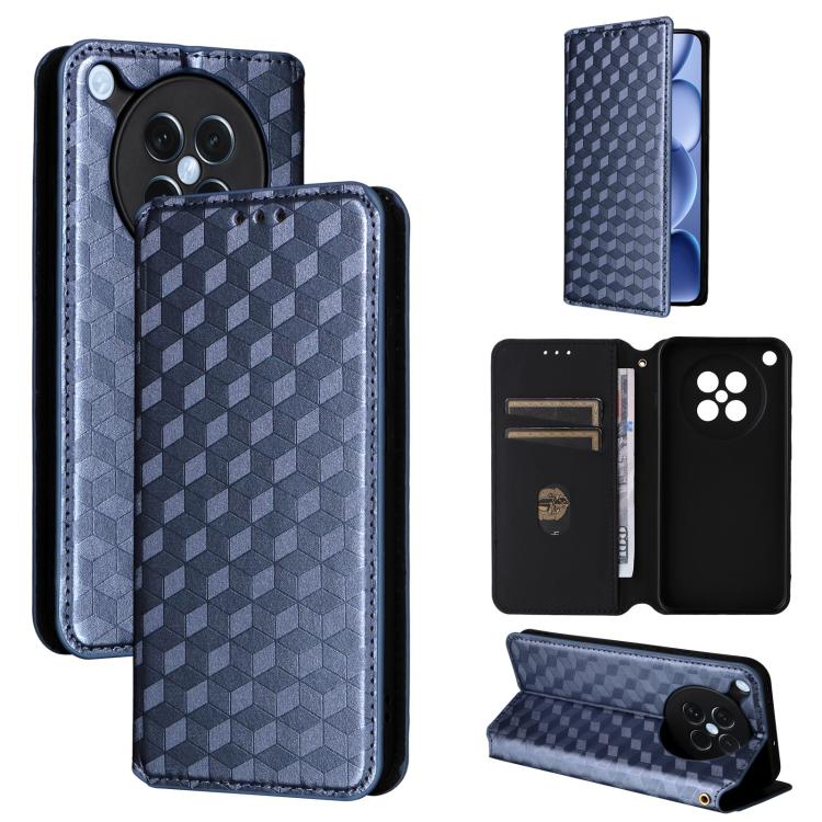 

For OPPO Find X8s 5G Cubic Grid Texture Flip Leather Phone Case(Blue)