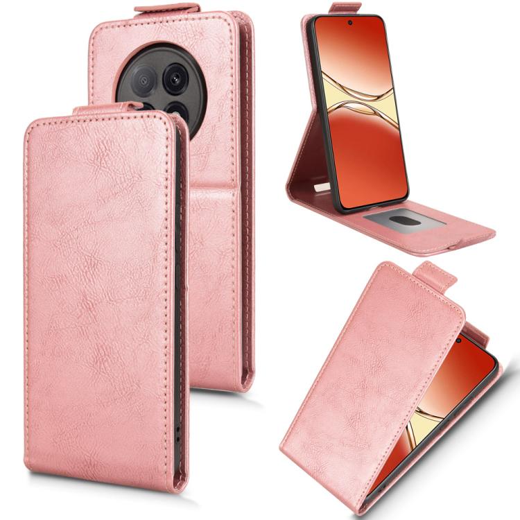 

For OPPO F29 Pro 5G Magnetic Vertical Flip Leather Phone Case with Buckle(Rose Gold)