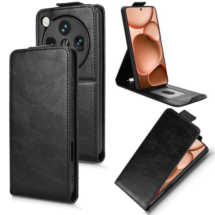 

For OPPO Find X8 Ultra 5G Magnetic Vertical Flip Leather Phone Case with Buckle(Black)