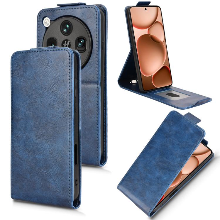 

For OPPO Find X8 Ultra 5G Magnetic Vertical Flip Leather Phone Case with Buckle(Blue)