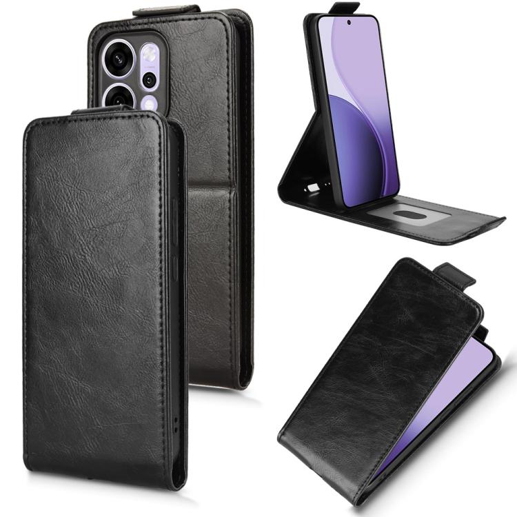 

For OPPO Reno14 Pro Global Magnetic Vertical Flip Leather Phone Case with Buckle(Black)