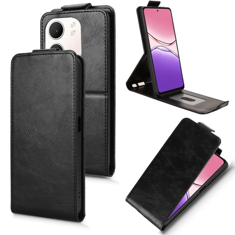

For OPPO A5x 5G / 4G Global Magnetic Vertical Flip Leather Phone Case with Buckle(Black)