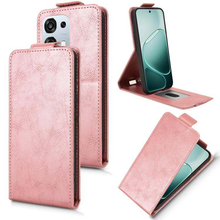 

For OPPO A6 Pro 4G / 5G Global / F31 5G Magnetic Vertical Flip Leather Phone Case with Buckle(Rose Gold)