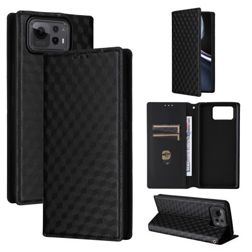

For Asus Zenfone 12 Ultra Cubic Grid Texture Flip Leather Phone Case(Black)