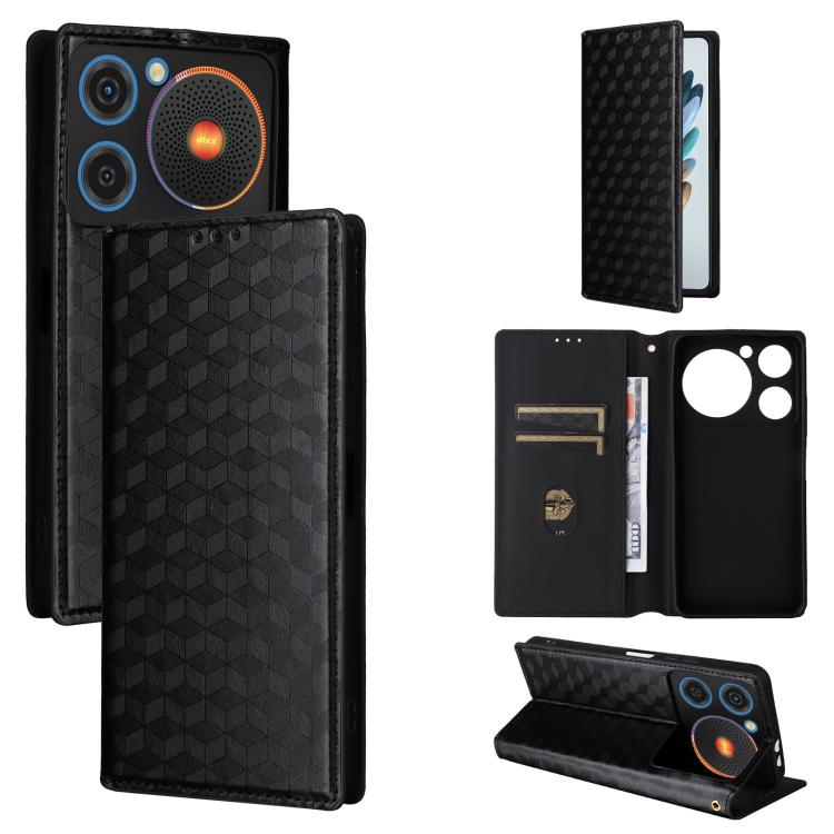 Coque à Rabat Cuir PU Pour ZTE Nubia Music Z2353 - Étui Avec Fenêtre Visible, Emplacement Cartes, Fermeture Magnétique Et Support - Noir