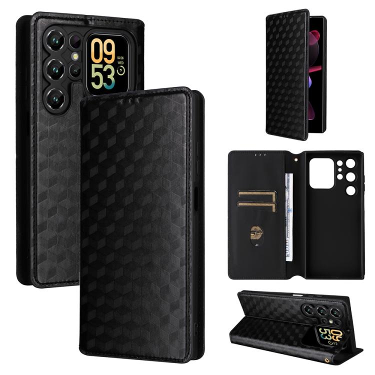

For Oukitel C62 / C62 Pro Cubic Grid Texture Flip Leather Phone Case(Black)