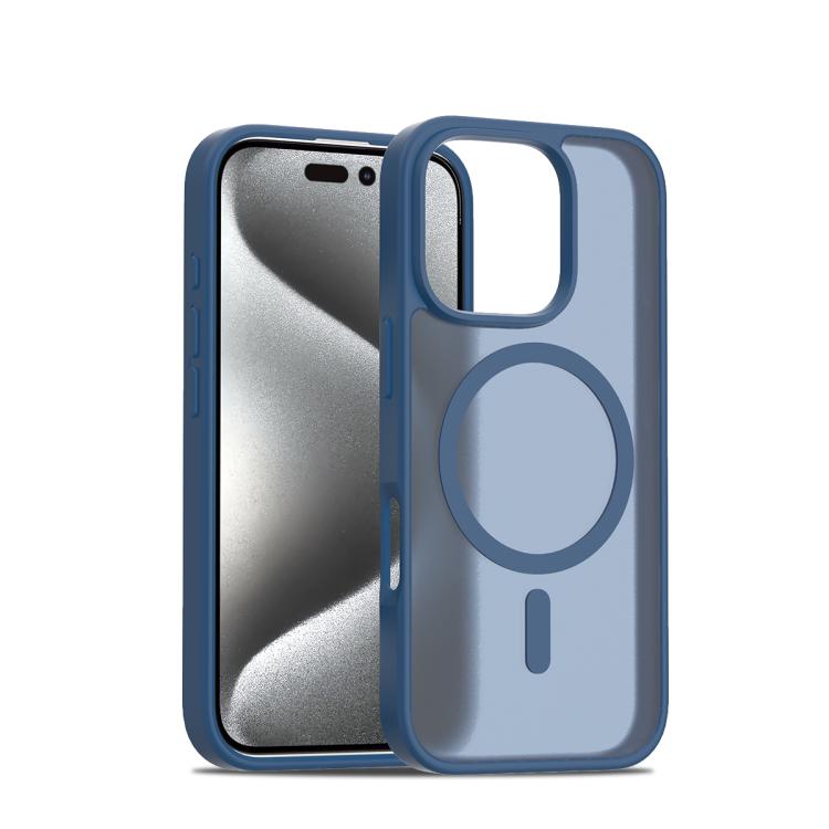 

For iPhone 16 Pro Skin Feel TPU Hybrid PC MagSafe Phone Case(Blue)