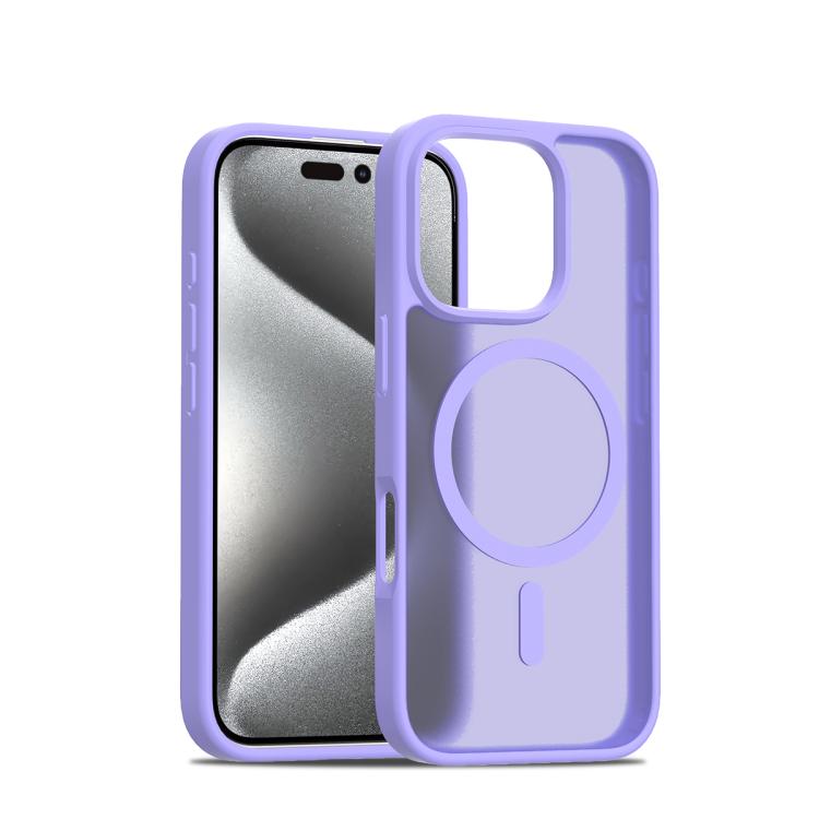 

For iPhone 16 Pro Skin Feel TPU Hybrid PC MagSafe Phone Case(Purple)