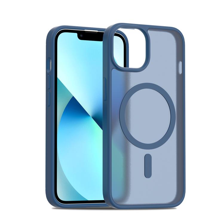 

For iPhone 13 / 14 Skin Feel TPU Hybrid PC MagSafe Phone Case(Blue)