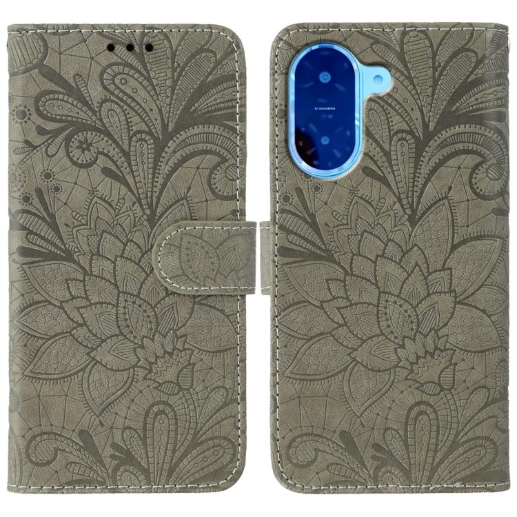 

For Redmi A5 4G 173.3mm Lace Flower Embossing Flip Leather Phone Case(Grey)