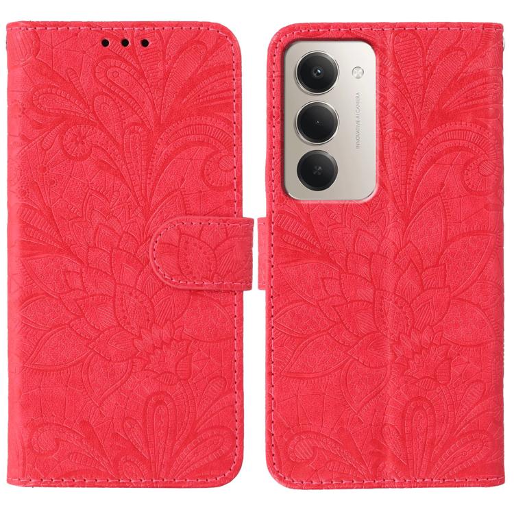 

For Redmi 15 5G Global / 15 4G SEA Lace Flower Embossing Flip Leather Phone Case(Red)