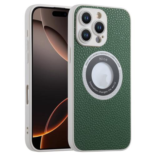 

For iPhone 16 Pro Max Glitter Lens MagSafe Magnetic Phone Case(Green)