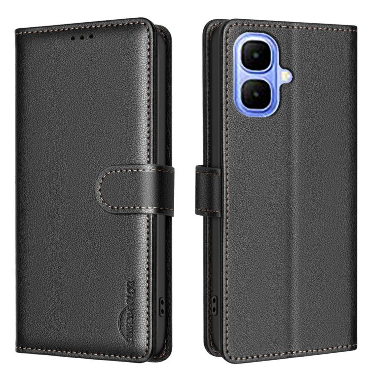 

For Infinix Smart 10 4G Litchi Texture RFID Anti-theft Leather Phone Case(Black)
