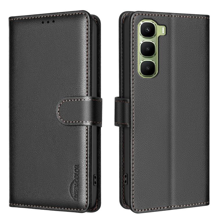 

For Infinix Hot 60 Pro+ 4G Litchi Texture RFID Anti-theft Leather Phone Case(Black)
