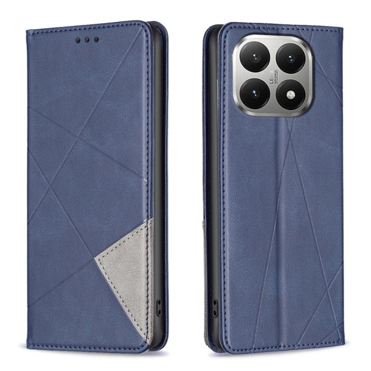 

For Xiaomi 15T 5G Rhombus Texture Magnetic Leather Phone Case(Blue)
