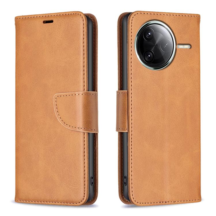 

For Xiaomi Poco F7 Pro / F7 Ultra Lambskin Texture Pure Color Flip Leather Phone Case(Yellow)