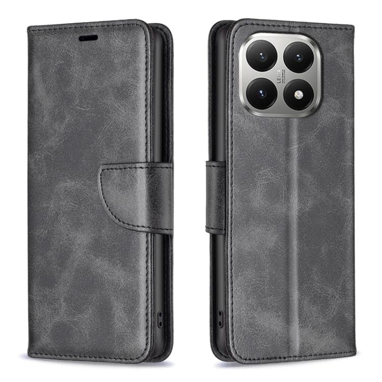 

For Xiaomi 15T 5G Lambskin Texture Pure Color Flip Leather Phone Case(Black)